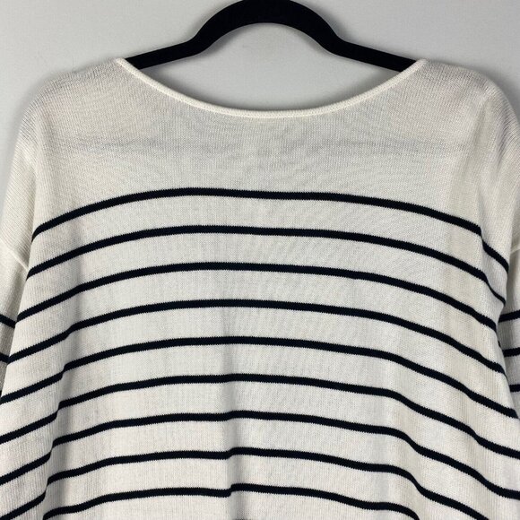 Cabi  Turnabout Reversible Cardigan Sweater Medium black n white stripes 6164 - Picture 8 of 10